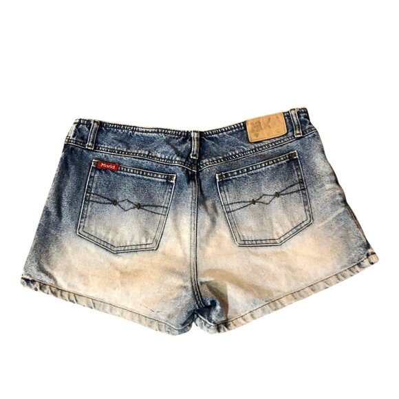 Y2K Mudd Jean Shorts Juniors 11 Distressed Low Rise Denim Shortie - Picture 2 of 9